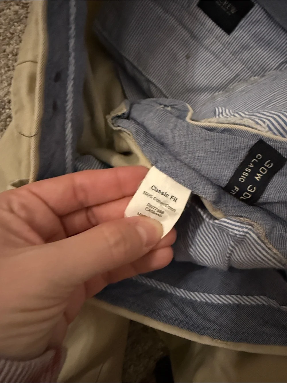 J. Crew Men's Khaki Chinos Light Tan Classic Fit 30x30 pants